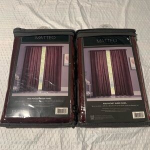 Rich Burgundy Sheer Curtain Panels
